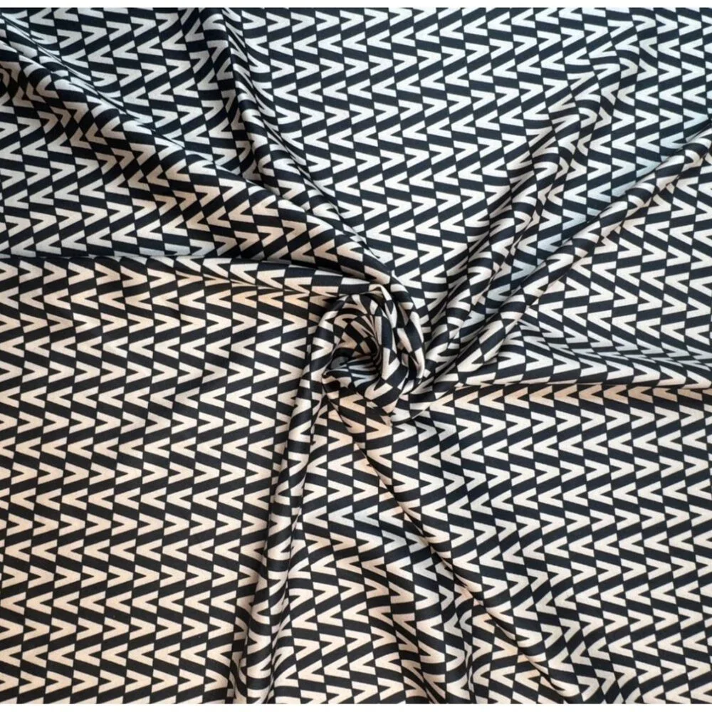 2/$30 NEW Tan Black Brown Geometric Printed Silky Fashion Scarf - Picture 8 of 10